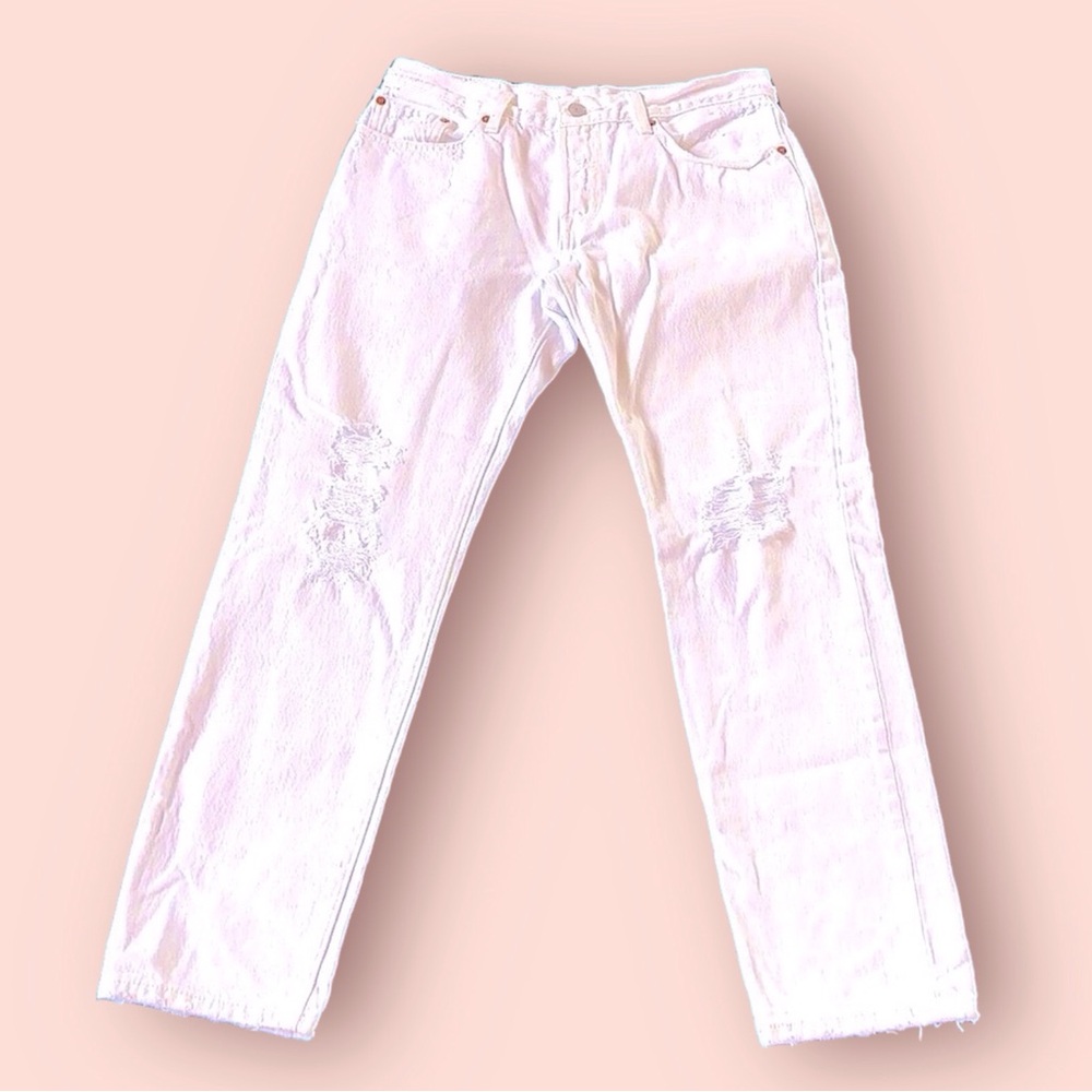Levi’s 501 Distressed Jeans Womens Size 30 Original White